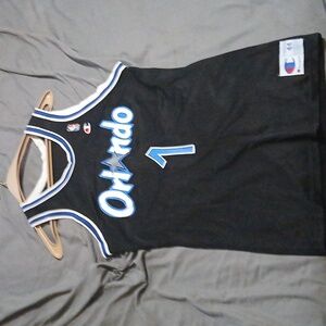 Hardaway #1,Orlando NBAChampion Black Orlando Jersey with Blue and White Accents